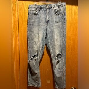 Ripped Straight Jeans